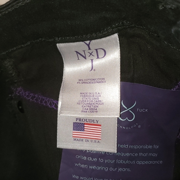 NYDJ New TUXEDO Jewel Stud Embellished Seam Skinny Jeans Jeggings BLACK Women's - Picture 12 of 16